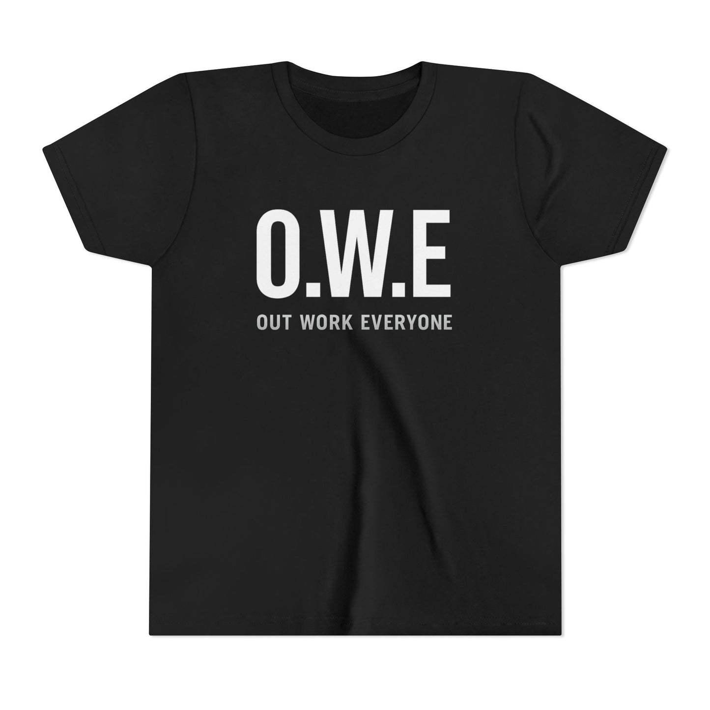 O.W.E. Kids Tee – “Out Work Everyone” Youth Edition (Blue)