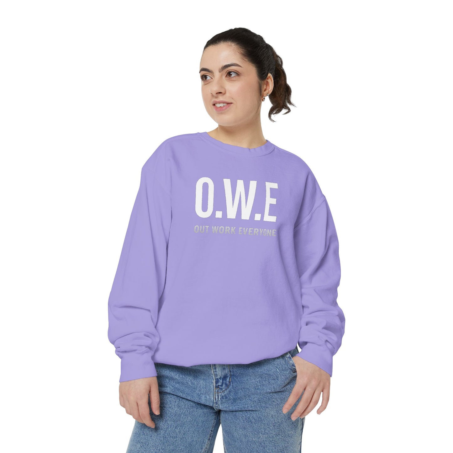 O.W.E. Women’s Sweatshirt – Streetwear Violet Edition