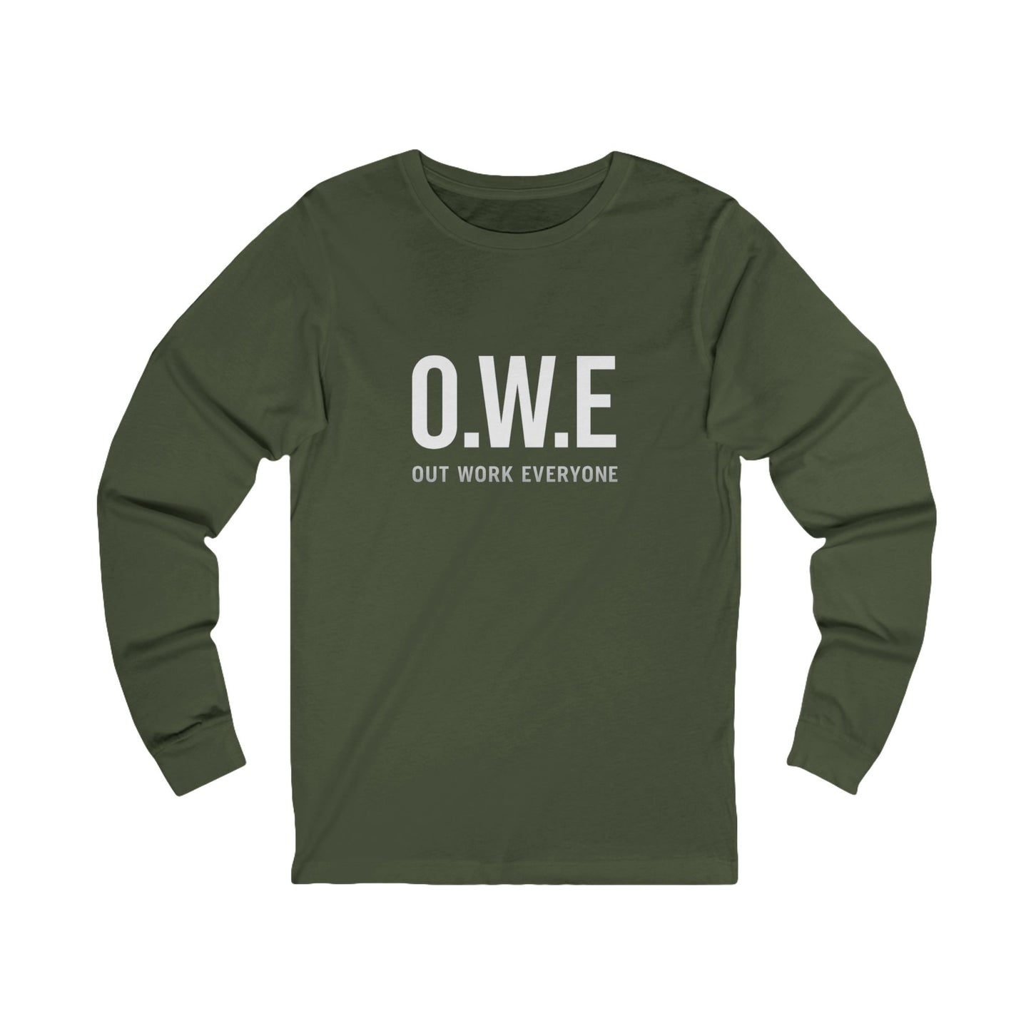 O.W.E. Women’s Long Sleeve Tee – “Out Work Everyone” Edition (Grey)
