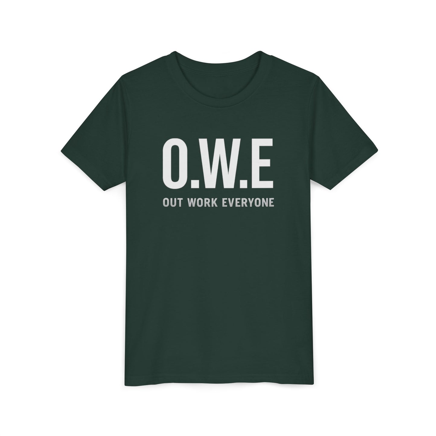 O.W.E. Kids Tee – “Out Work Everyone” Youth Edition (Blue)