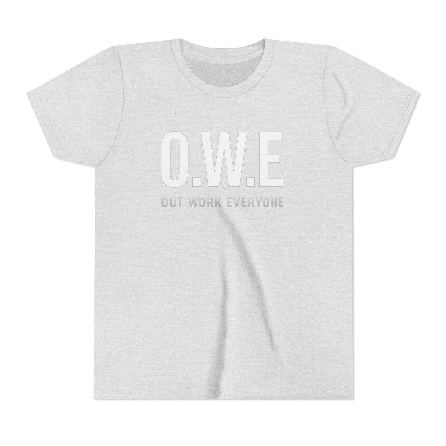 O.W.E. Kids Tee – “Out Work Everyone” Youth Edition (Blue)
