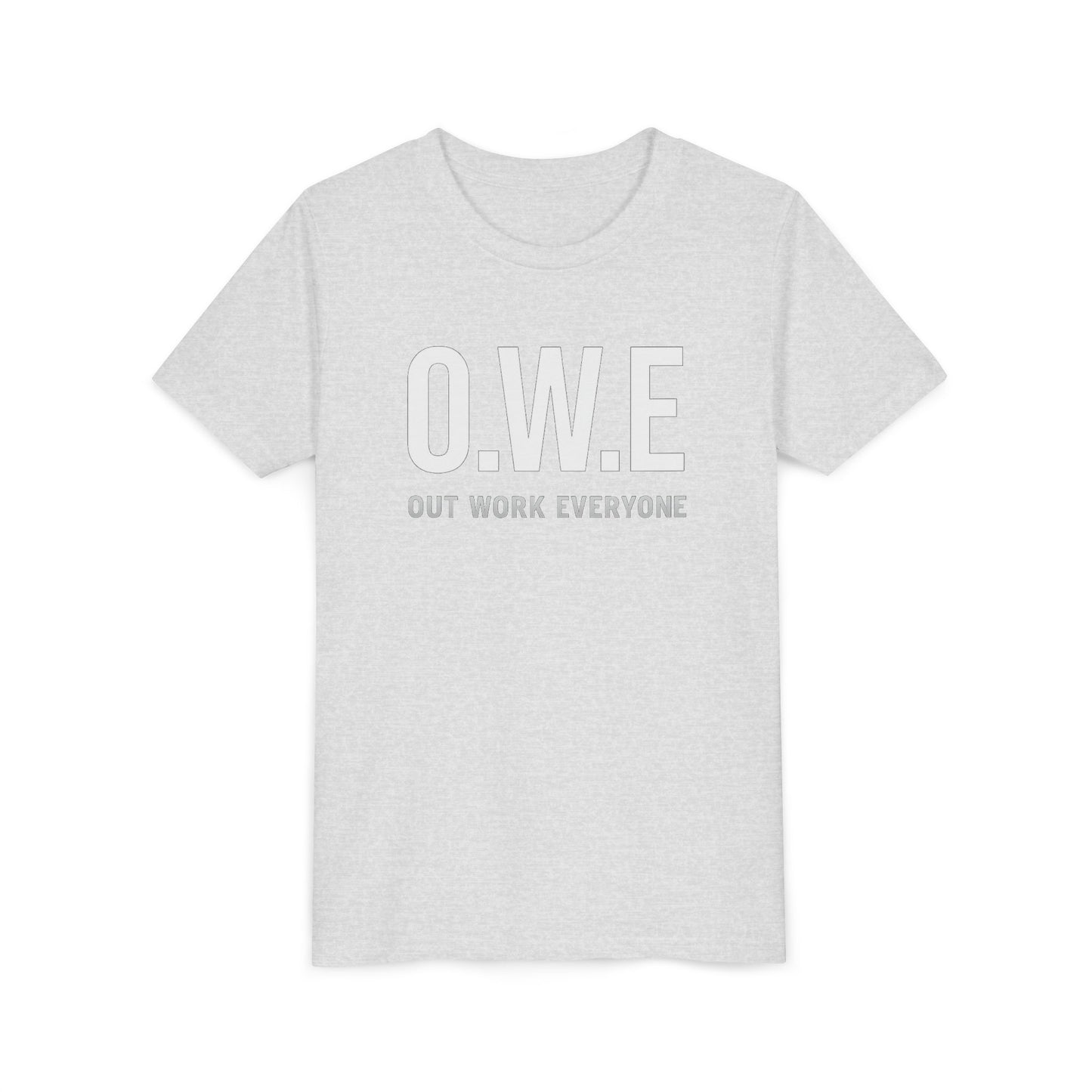 O.W.E. Kids Tee – “Out Work Everyone” Youth Edition (Blue)