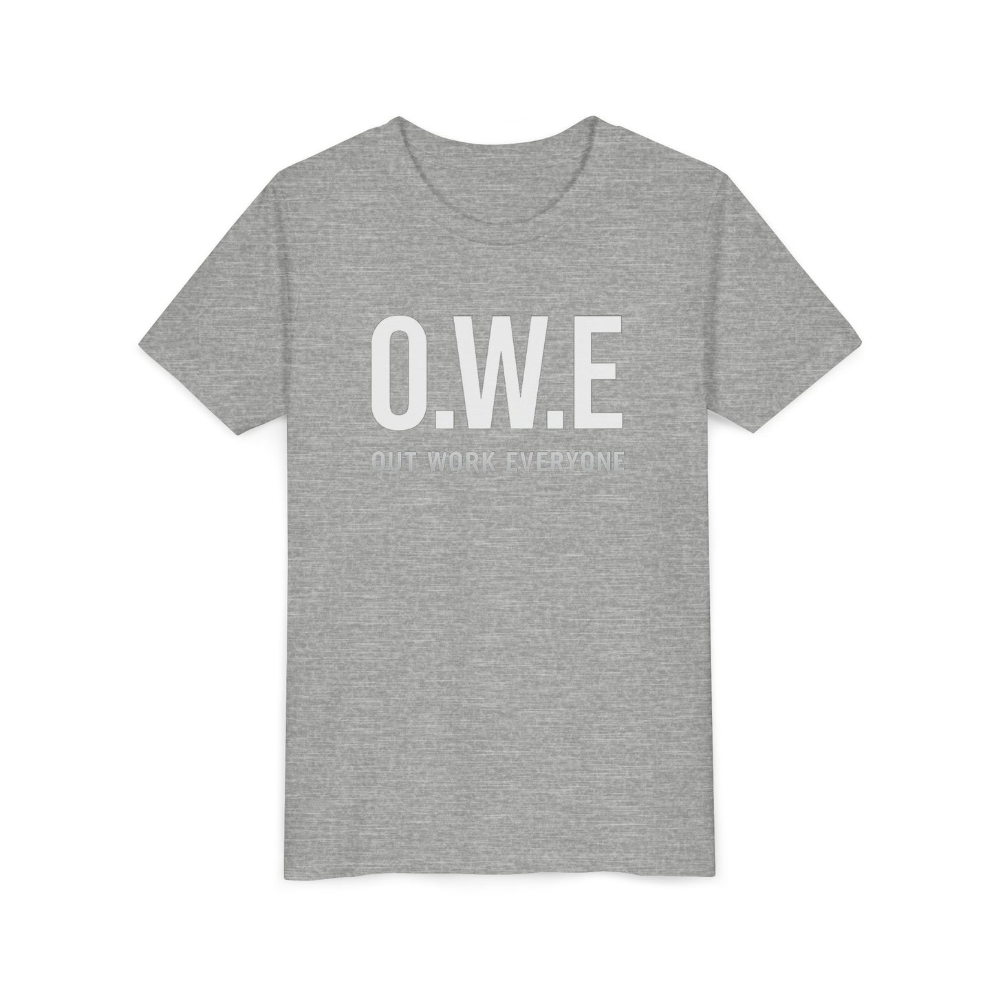 O.W.E. Kids Tee – “Out Work Everyone” Youth Edition (Blue)