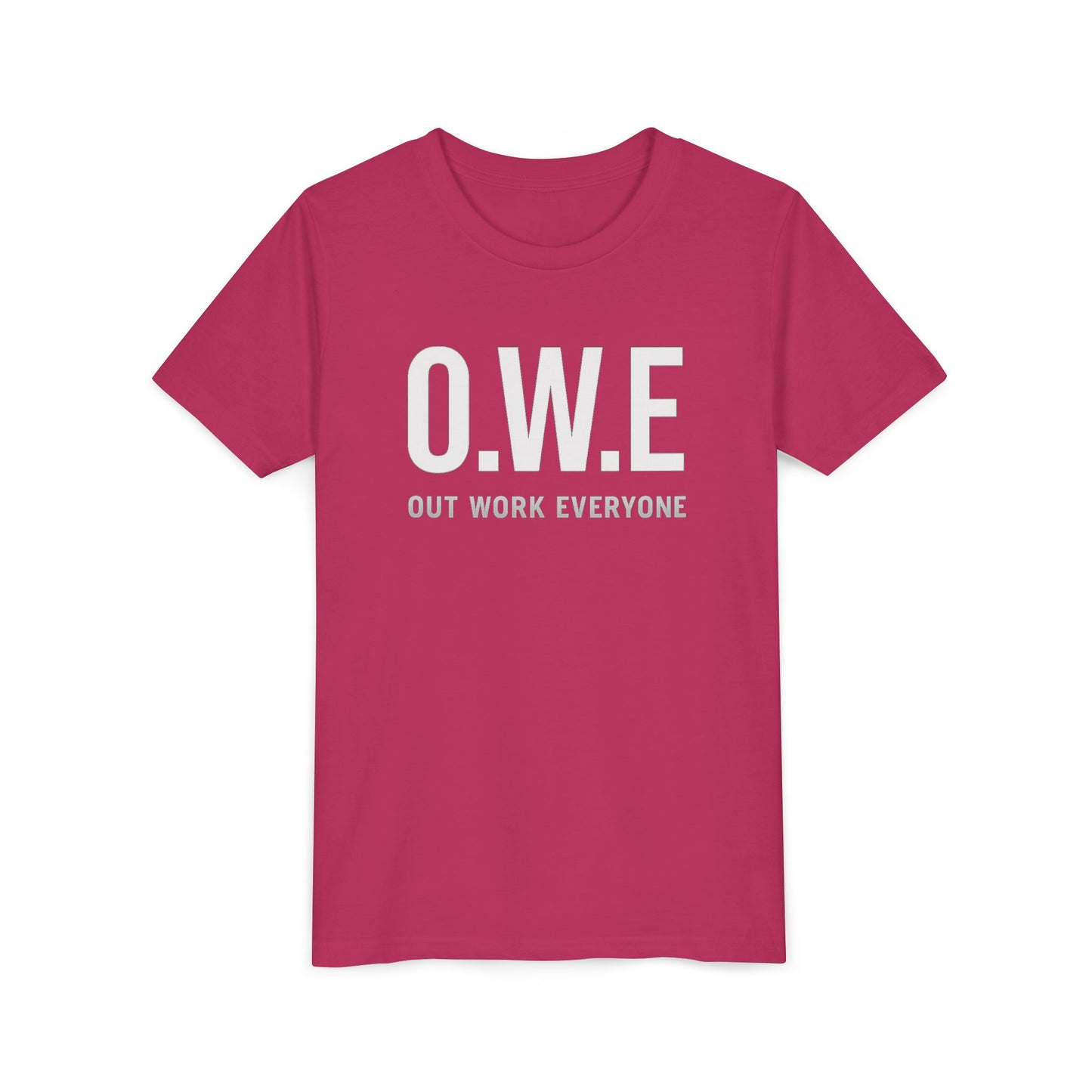 O.W.E. Kids Tee – “Out Work Everyone” Youth Edition (Blue)