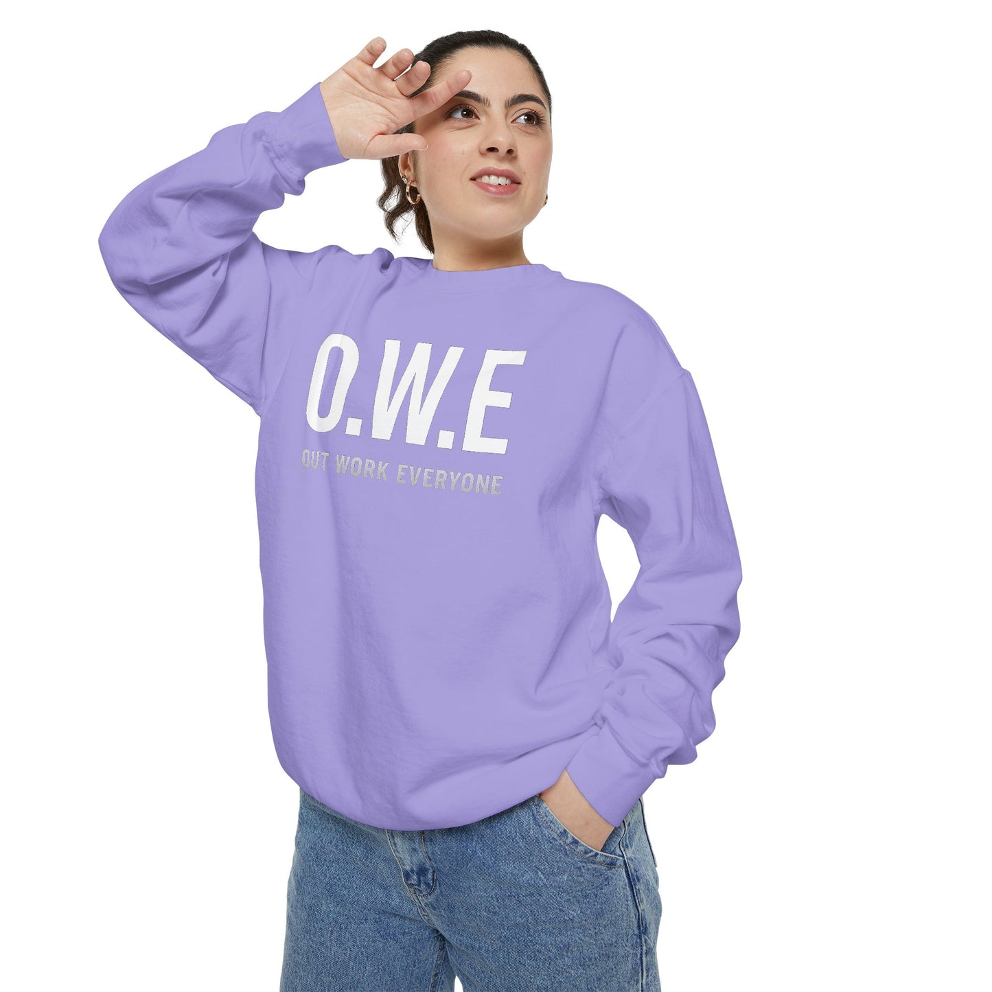 O.W.E. Women’s Sweatshirt – Streetwear Violet Edition