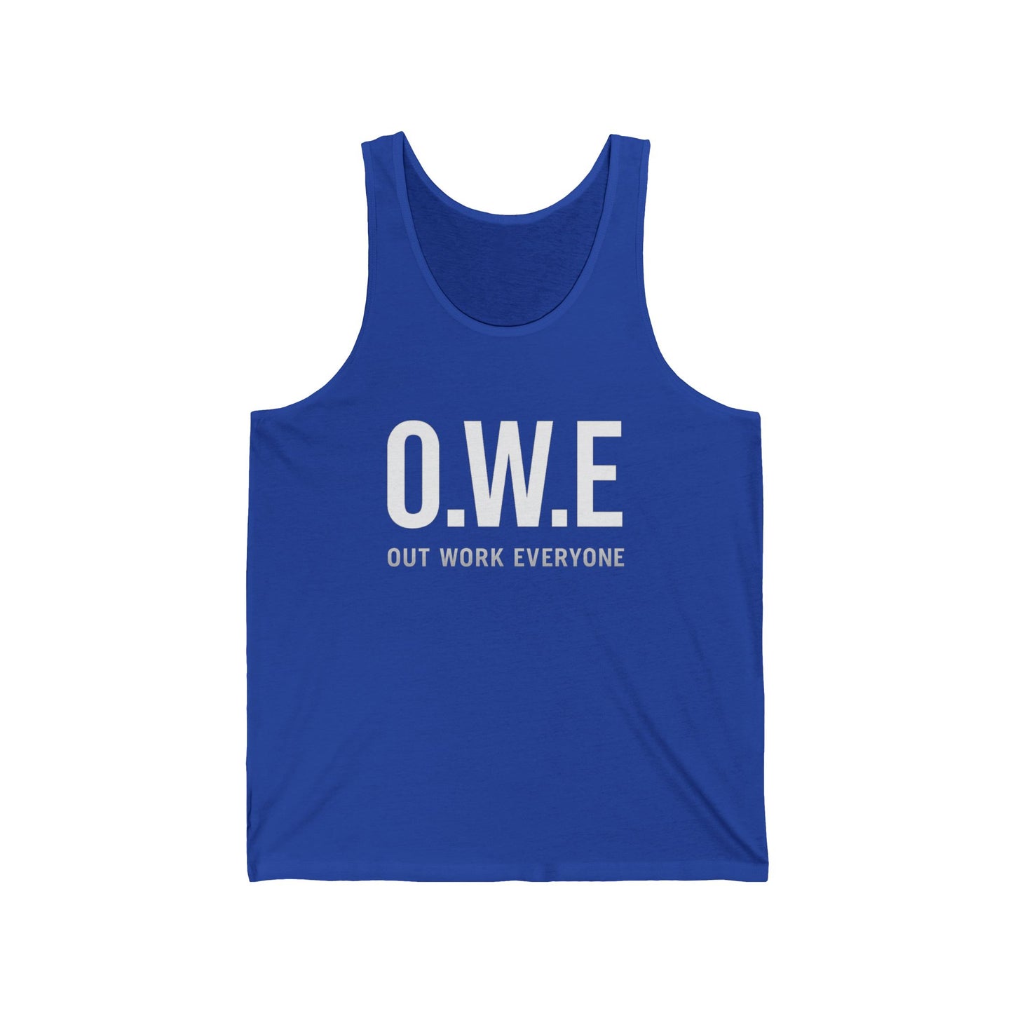 O.W.E. Men’s Tank Top – “Out Work Everyone” Edition (Navy)