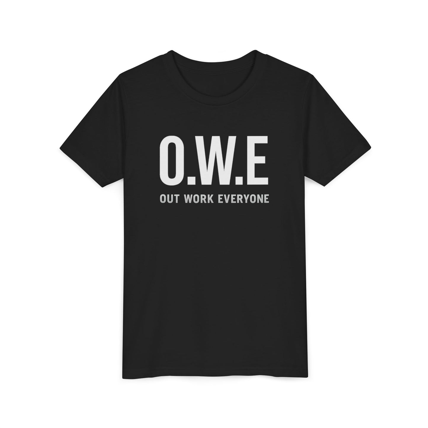 O.W.E. Kids Tee – “Out Work Everyone” Youth Edition (Blue)