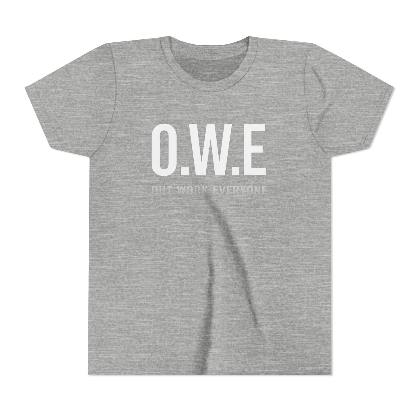 O.W.E. Kids Tee – “Out Work Everyone” Youth Edition (Blue)