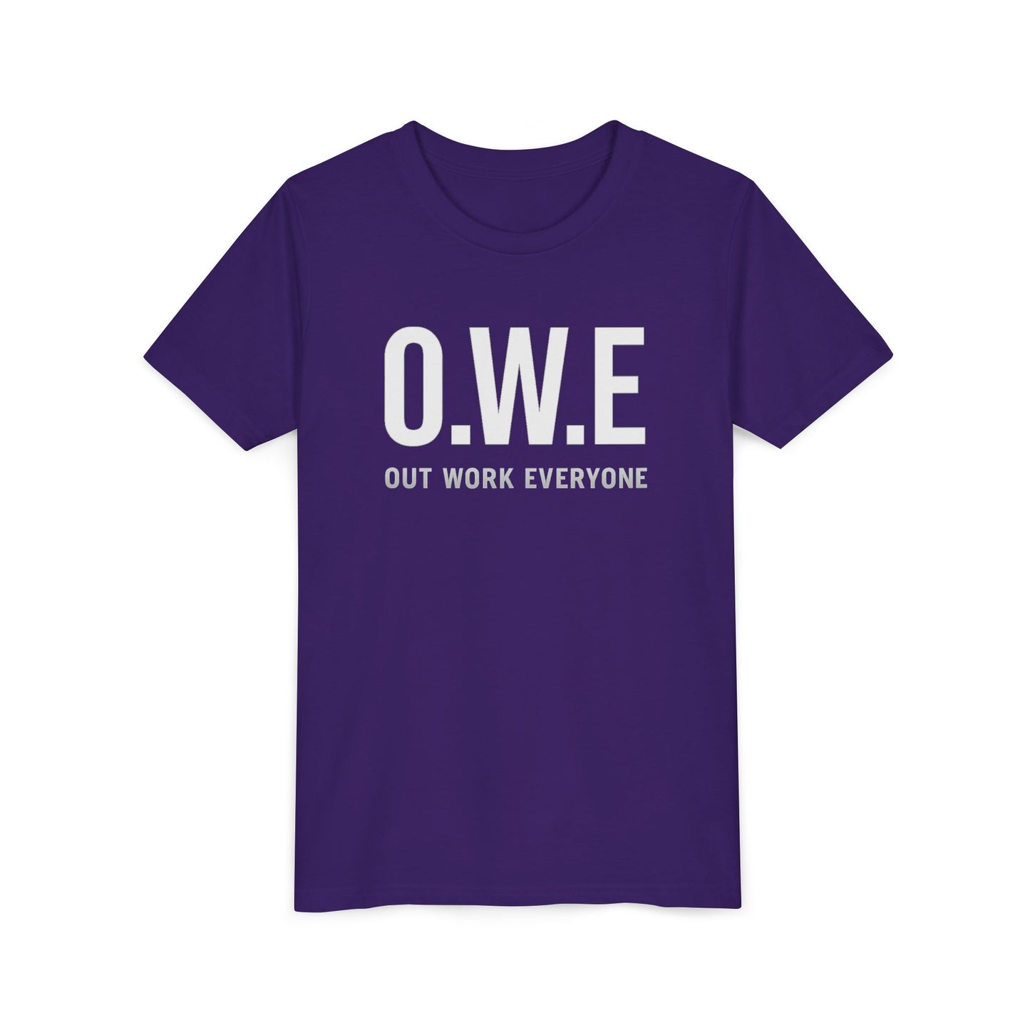 O.W.E. Kids Tee – “Out Work Everyone” Youth Edition (Blue)