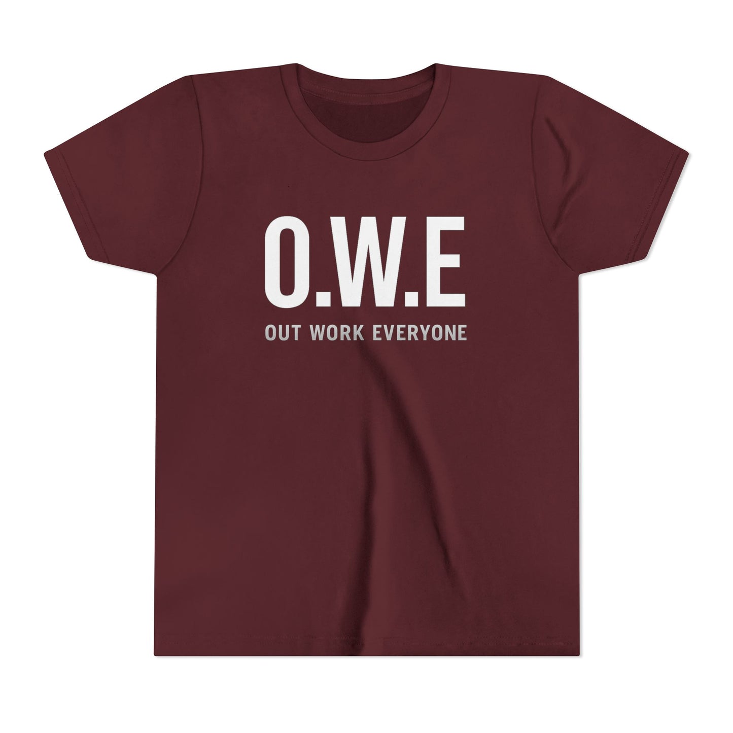 O.W.E. Kids Tee – “Out Work Everyone” Youth Edition (Blue)