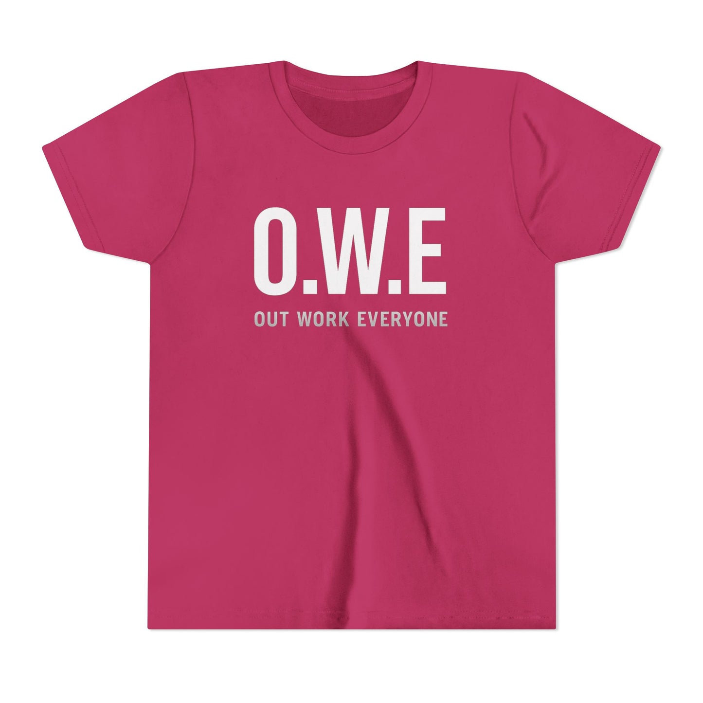 O.W.E. Kids Tee – “Out Work Everyone” Youth Edition (Blue)