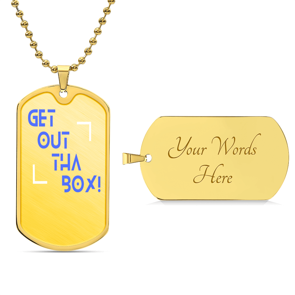 🔥 GET OUT THE BOX.™ Dog Tag – No Limits. No Excuses. by Out.Work.Everyone – Jewelry