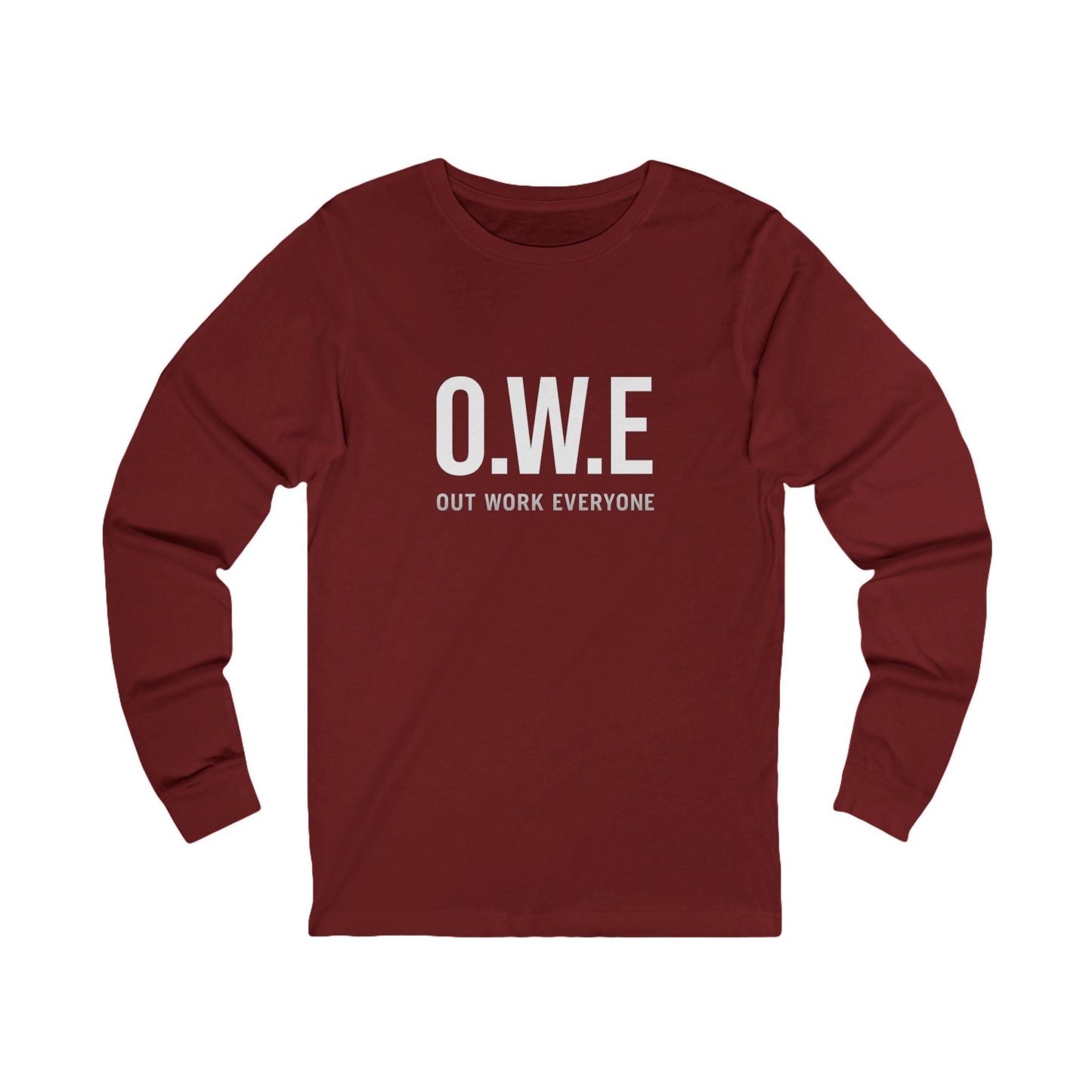 O.W.E. Women’s Long Sleeve Tee – “Out Work Everyone” Edition (Grey) by Out.Work.Everyone – Long - sleeve