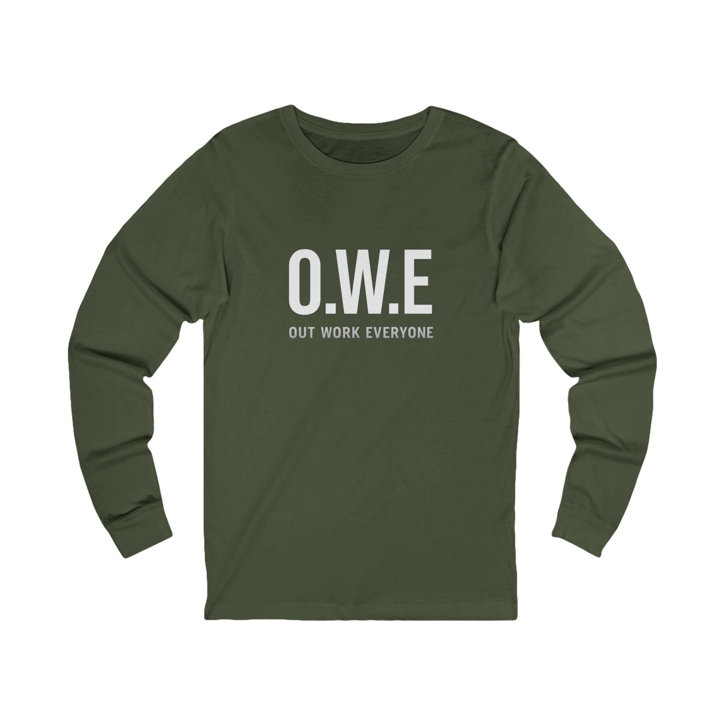 O.W.E. Women’s Long Sleeve Tee – “Out Work Everyone” Edition (Grey) by Out.Work.Everyone – Long - sleeve