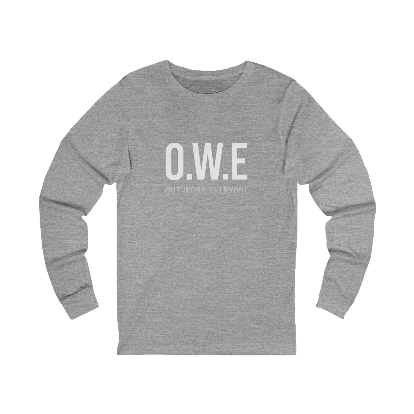 O.W.E. Women’s Long Sleeve Tee – “Out Work Everyone” Edition (Grey) by Out.Work.Everyone – Long - sleeve