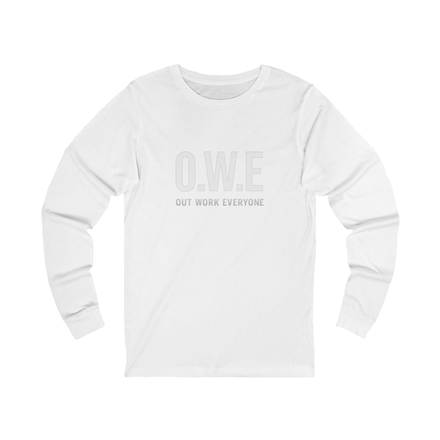 O.W.E. Women’s Long Sleeve Tee – “Out Work Everyone” Edition (Grey) by Out.Work.Everyone – Long - sleeve