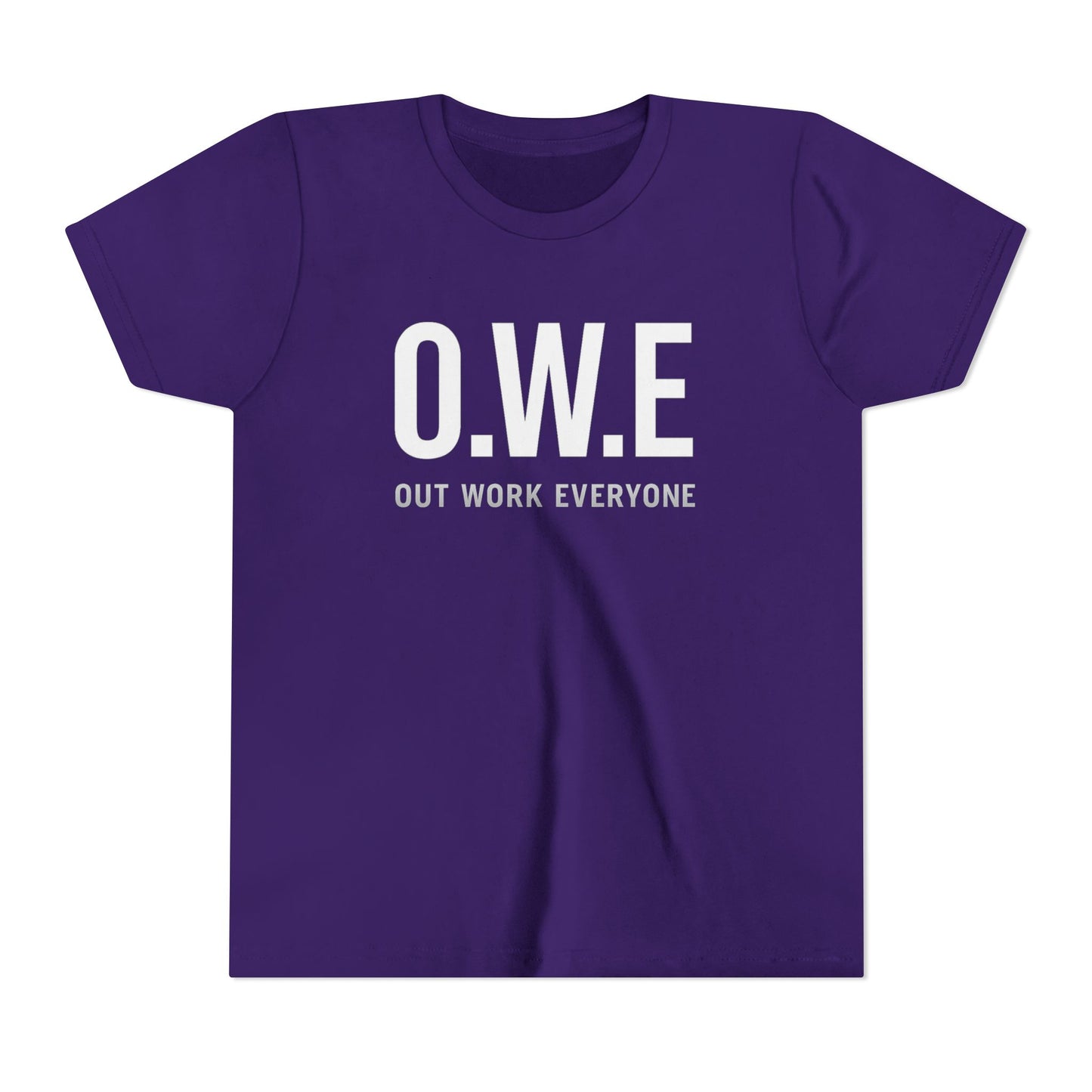 O.W.E. Kids Tee – “Out Work Everyone” Youth Edition (Blue)