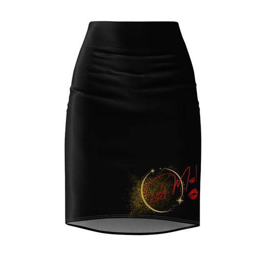 Glitter skirt close-up showing shimmer texture and sleek silhouette