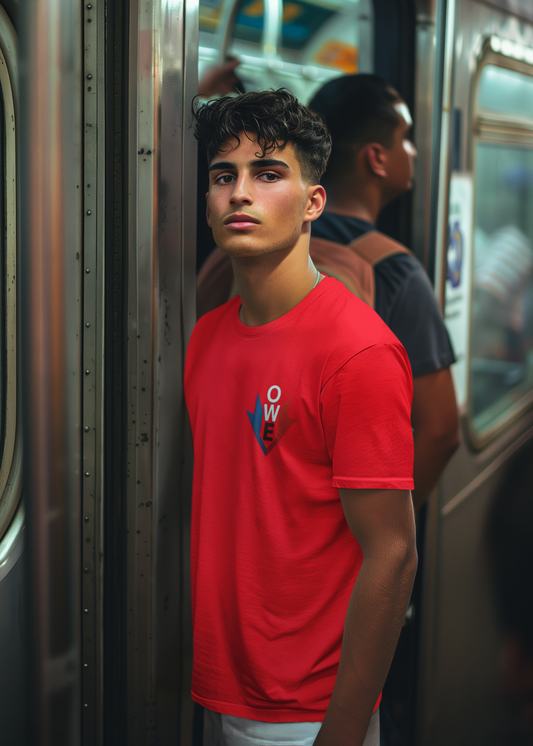 O.W.E. Power Drop Tee – Red, White & Built for Better