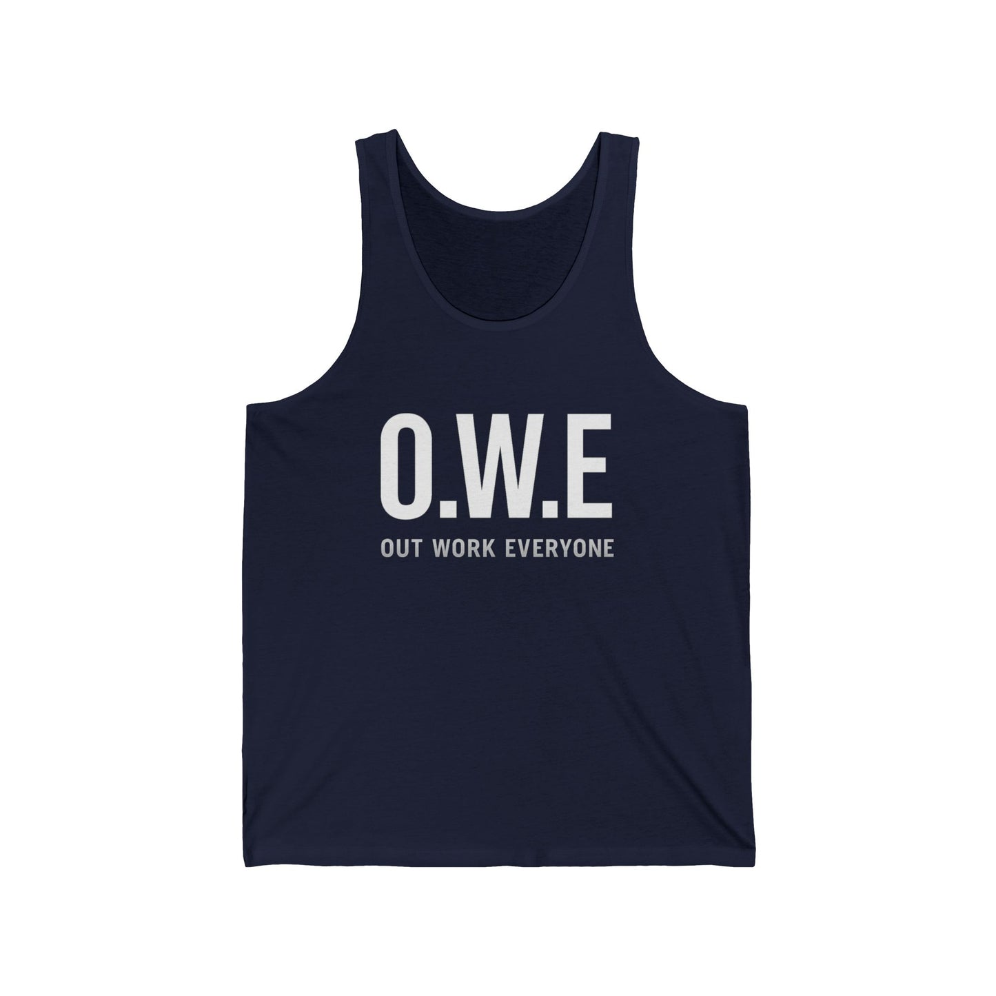 O.W.E. Men’s Tank Top – “Out Work Everyone” Edition (Navy)
