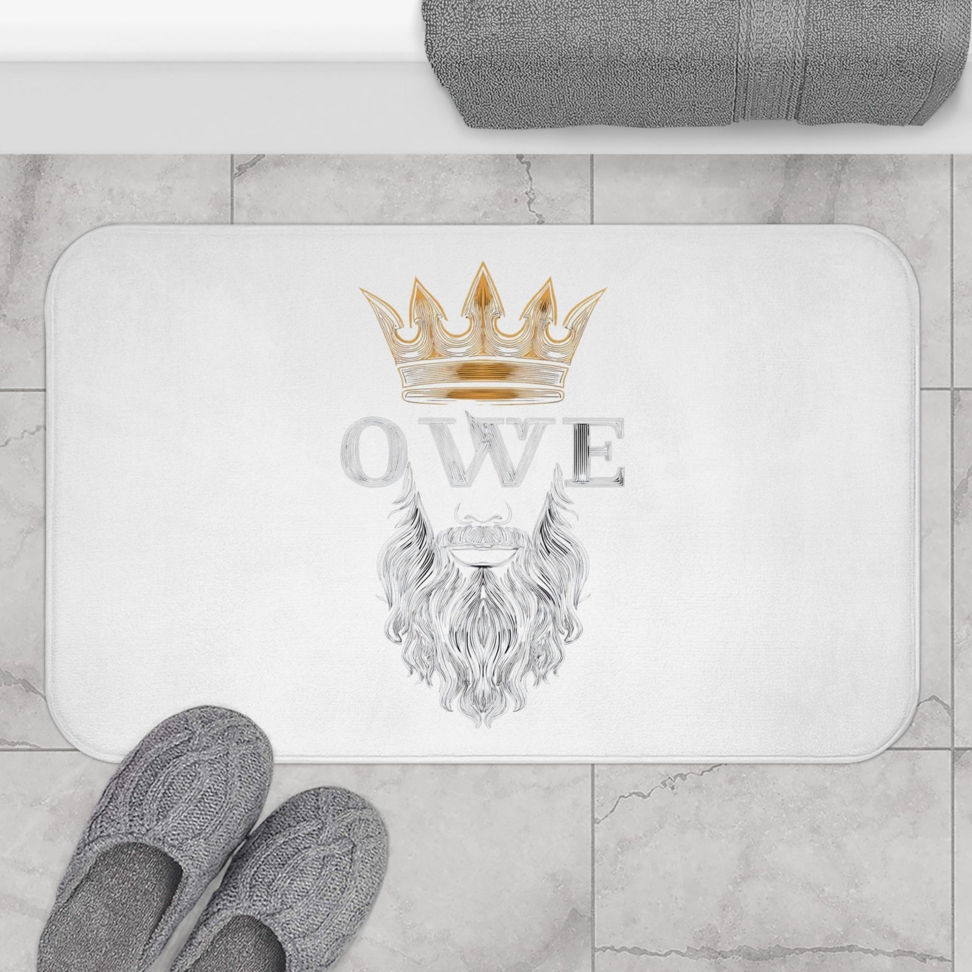 Majestic King Bath Mat – Rule Your Space with OWE Royalty by Out.Work.Everyone – Home Decor