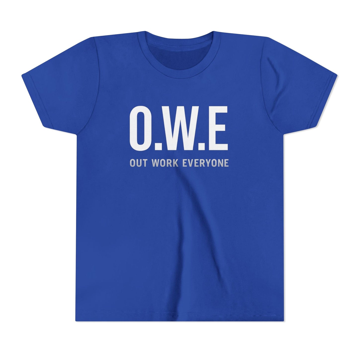 O.W.E. Kids Tee – “Out Work Everyone” Youth Edition (Blue) by Out.Work.Everyone – Kids clothes