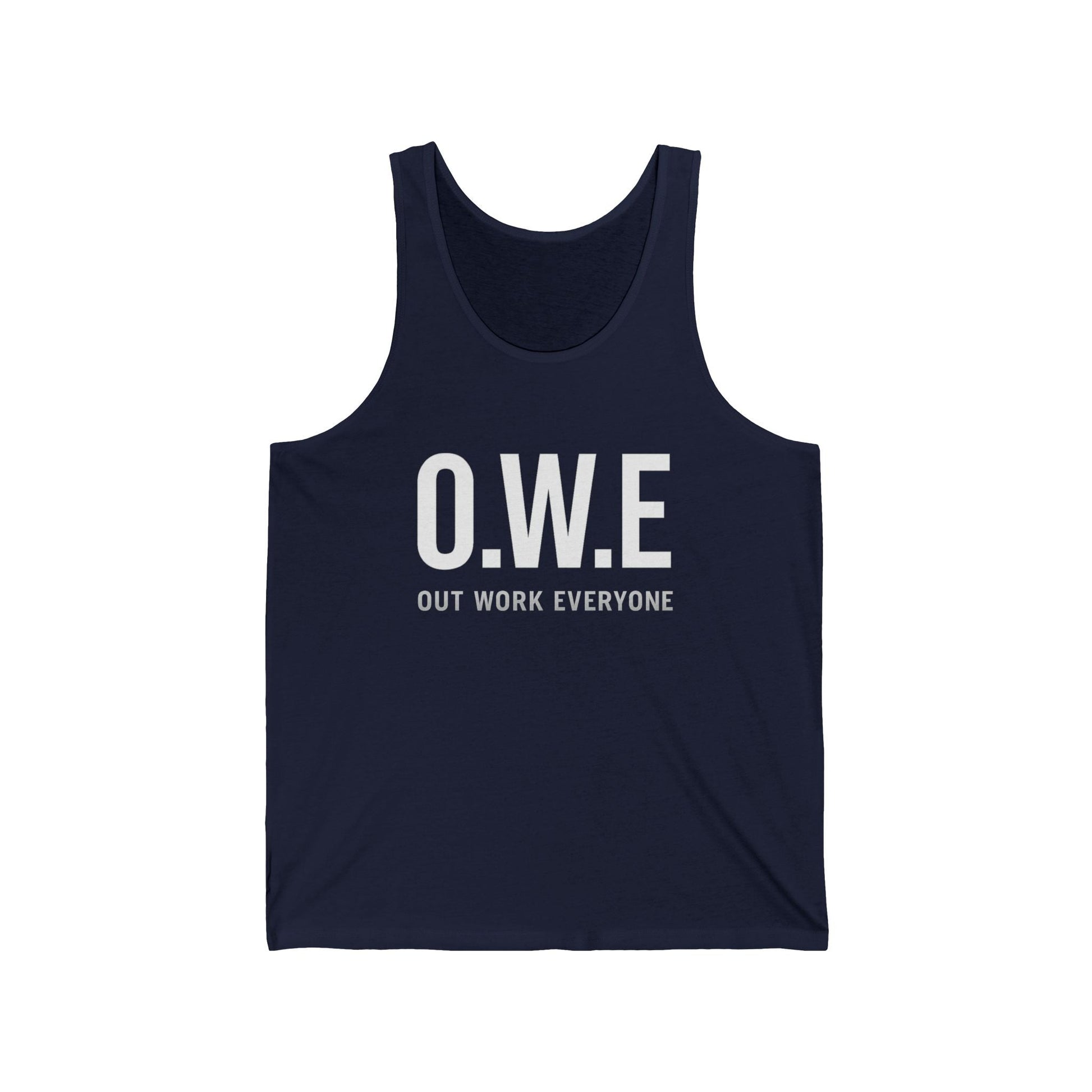 O.W.E. Men’s Tank Top – “Out Work Everyone” Edition (Navy) by Out.Work.Everyone – Tank Top