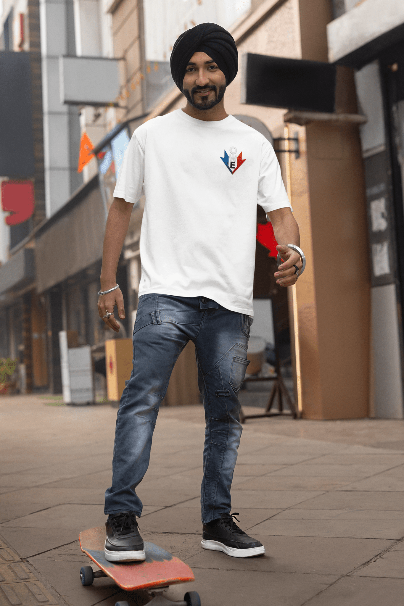 O.W.E. Power Drop Tee – Red, White & Built for Better by Out.Work.Everyone – T-Shirt