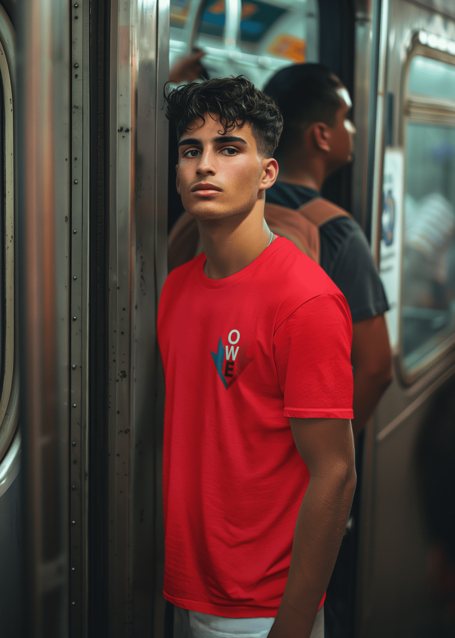 O.W.E. Power Drop Tee – Red, White & Built for Better by Out.Work.Everyone – T-Shirt