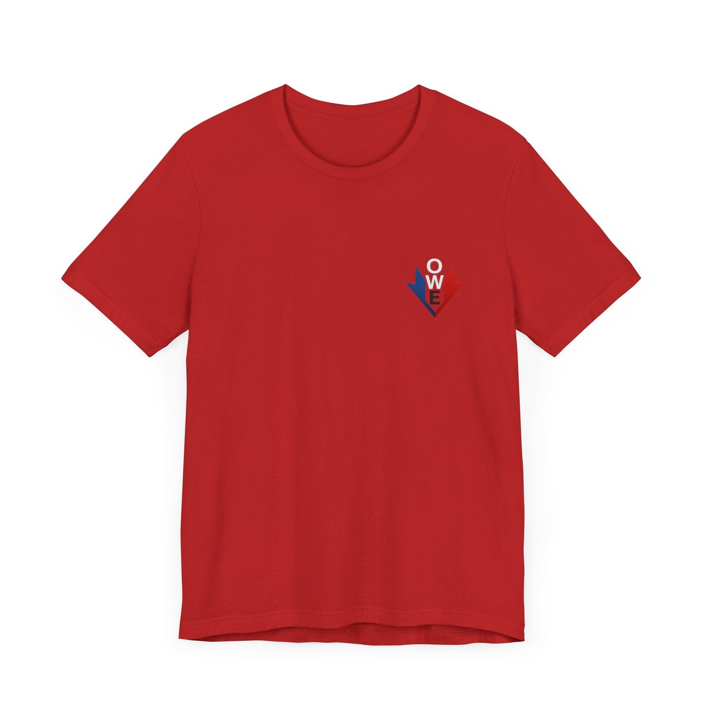 O.W.E. Power Drop Tee – Red, White & Built for Better by Out.Work.Everyone – T-Shirt