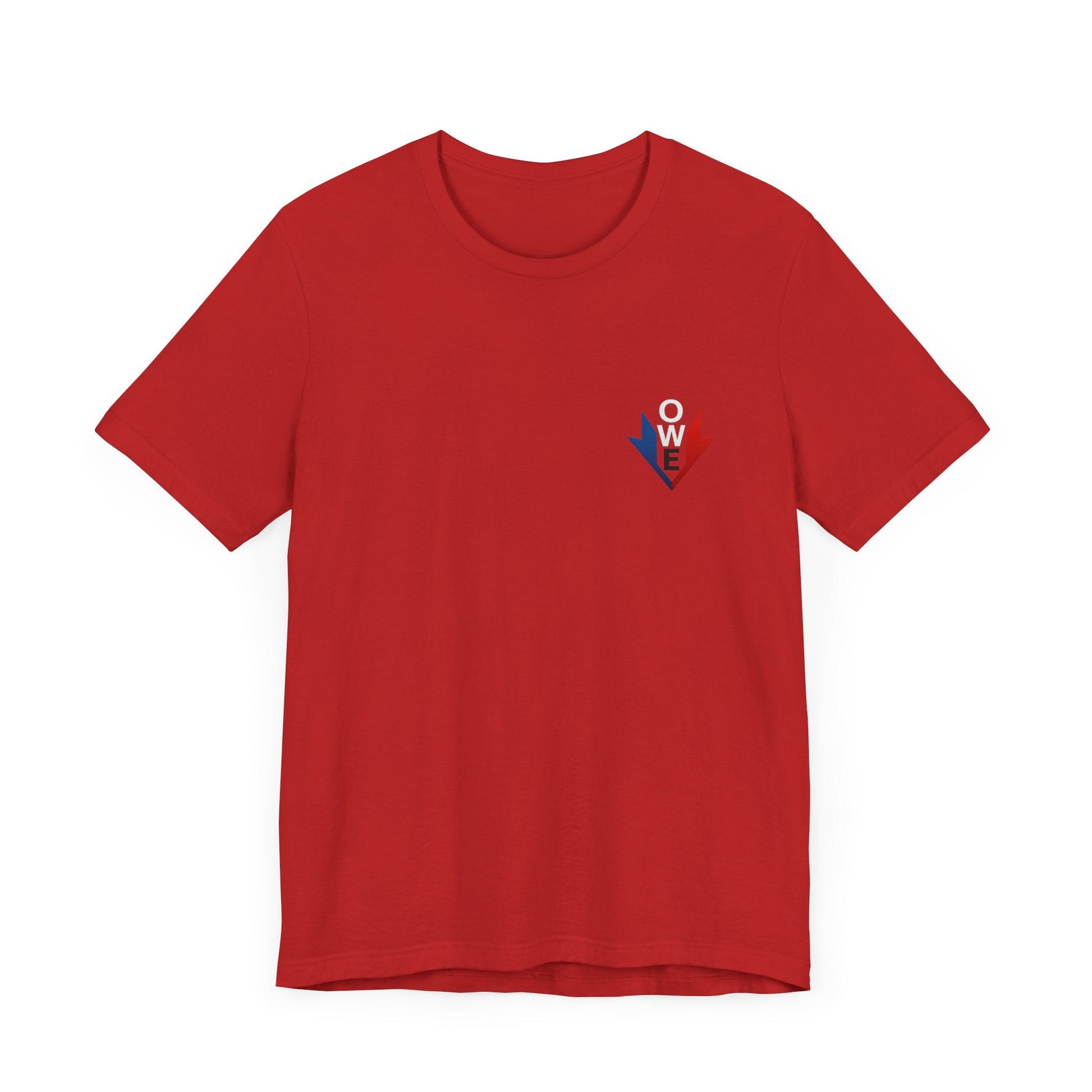 O.W.E. Power Drop Tee – Red, White & Built for Better by Out.Work.Everyone – T-Shirt