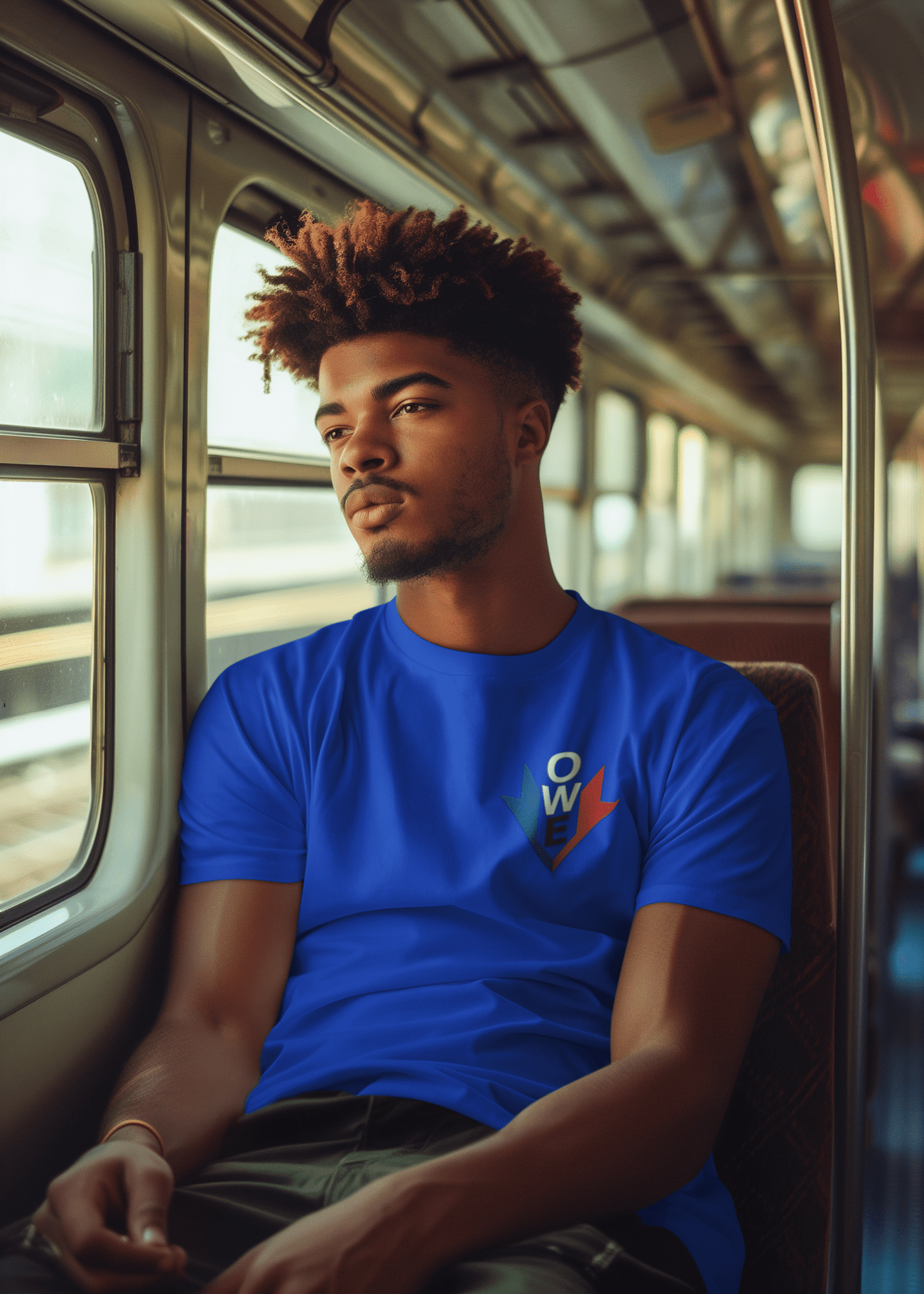 O.W.E. Power Drop Tee – Red, White & Built for Better by Out.Work.Everyone – T-Shirt