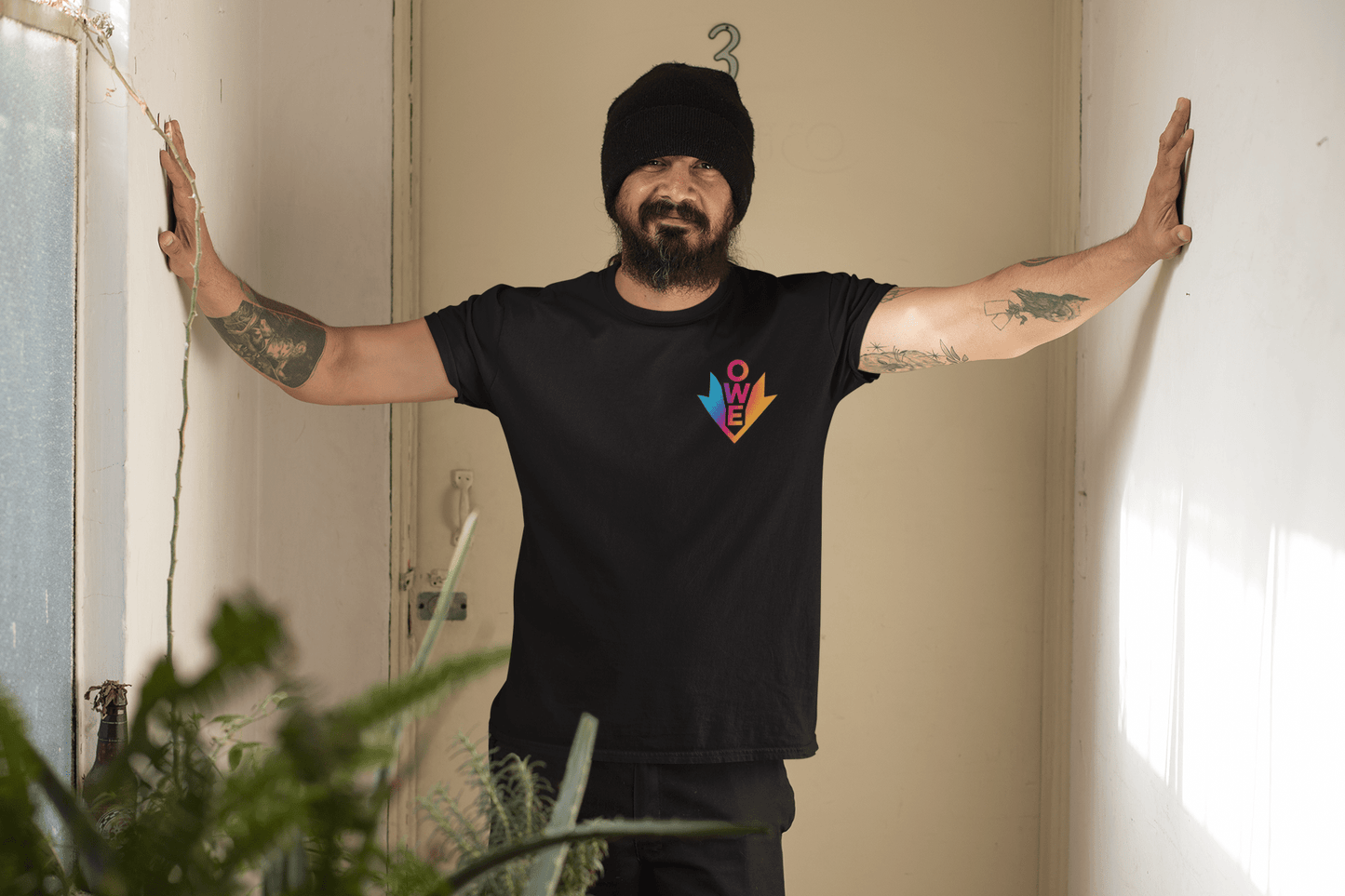 O.W.E. Vibe Shift Tee – Colorful Energy Drop by Out.Work.Everyone – T-Shirt