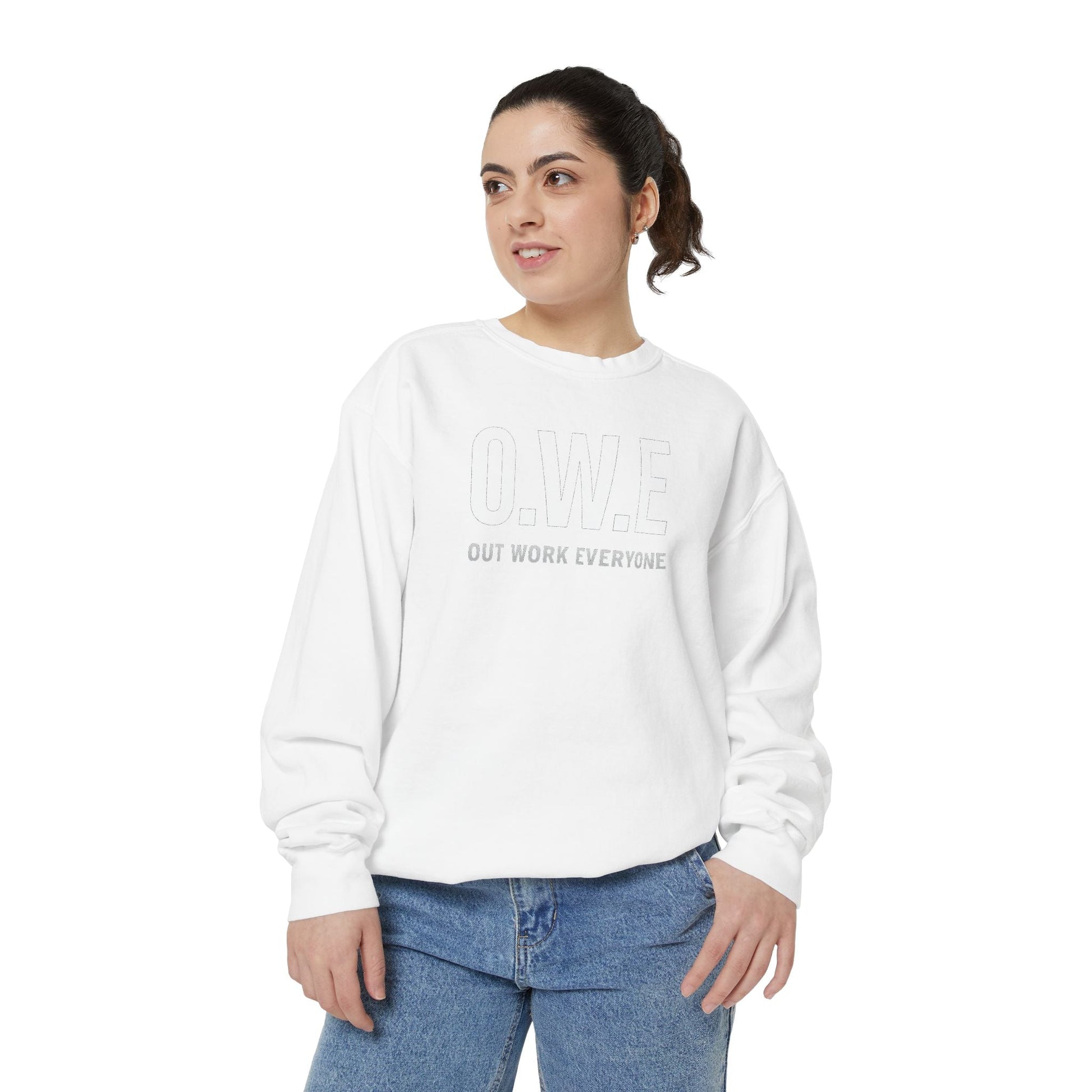 O.W.E. Women’s Sweatshirt – Streetwear Violet Edition by Out.Work.Everyone – Sweatshirt